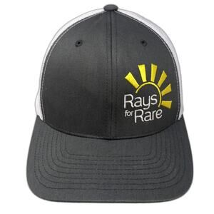 Yupoong Trucker Hat Gray White Yellow One Size Rays for Rare Sun Mesh Snapback